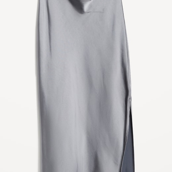 NWT Old Navy High-Waisted Satin Midi Slip Skirt With Split Gray Size XXL - Picture 6 of 7